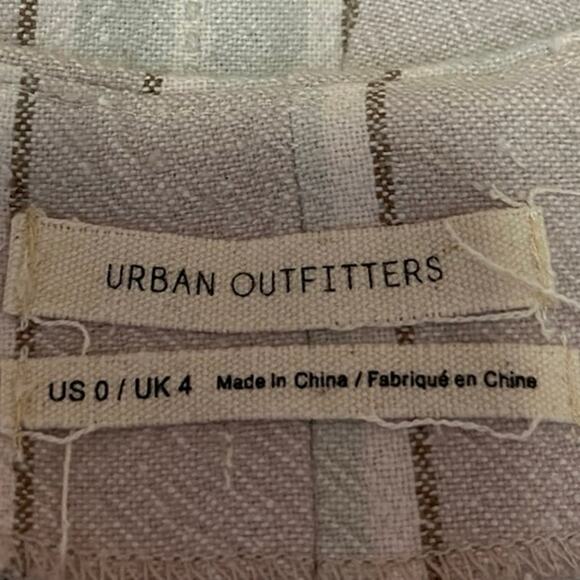 Urban Outfitters Tess Tan Lace-Up Striped High Waist Twill Casual Shorts Size 0 - Picture 4 of 5